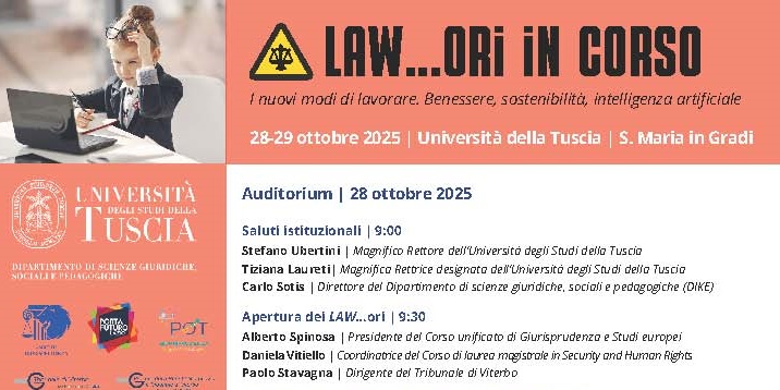 LAW .ori in corso – I nuovi modi di lavorare. Benessere, sostenibilità, intelligenza artificiale.