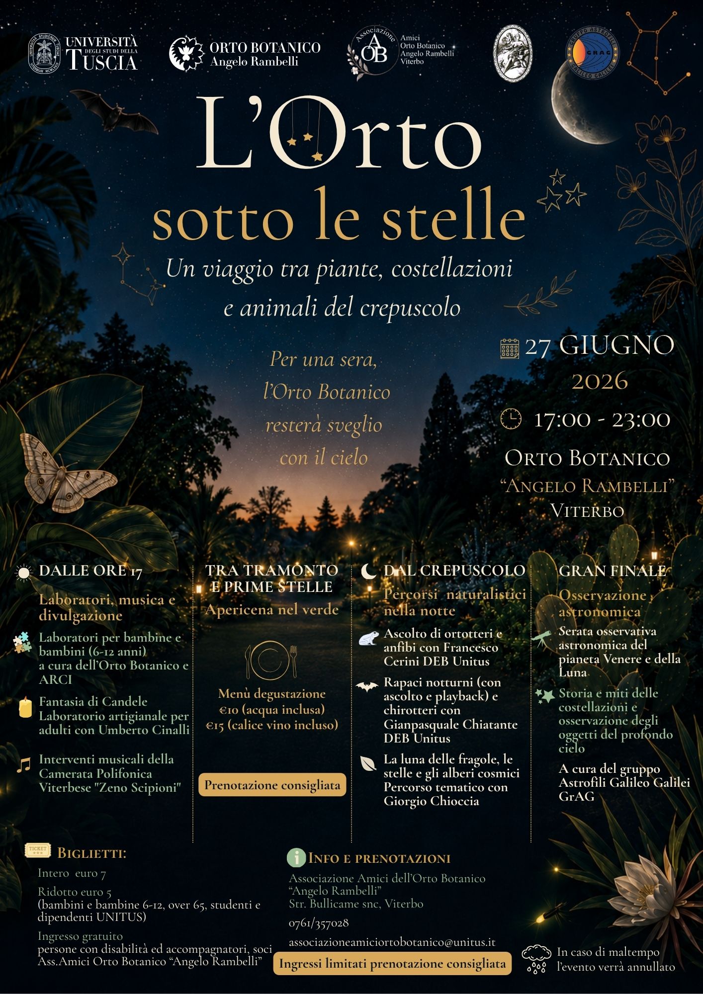 L’Orto sotto le stelle. Un viaggio tra piante, costellazioni e animali del crepuscolo